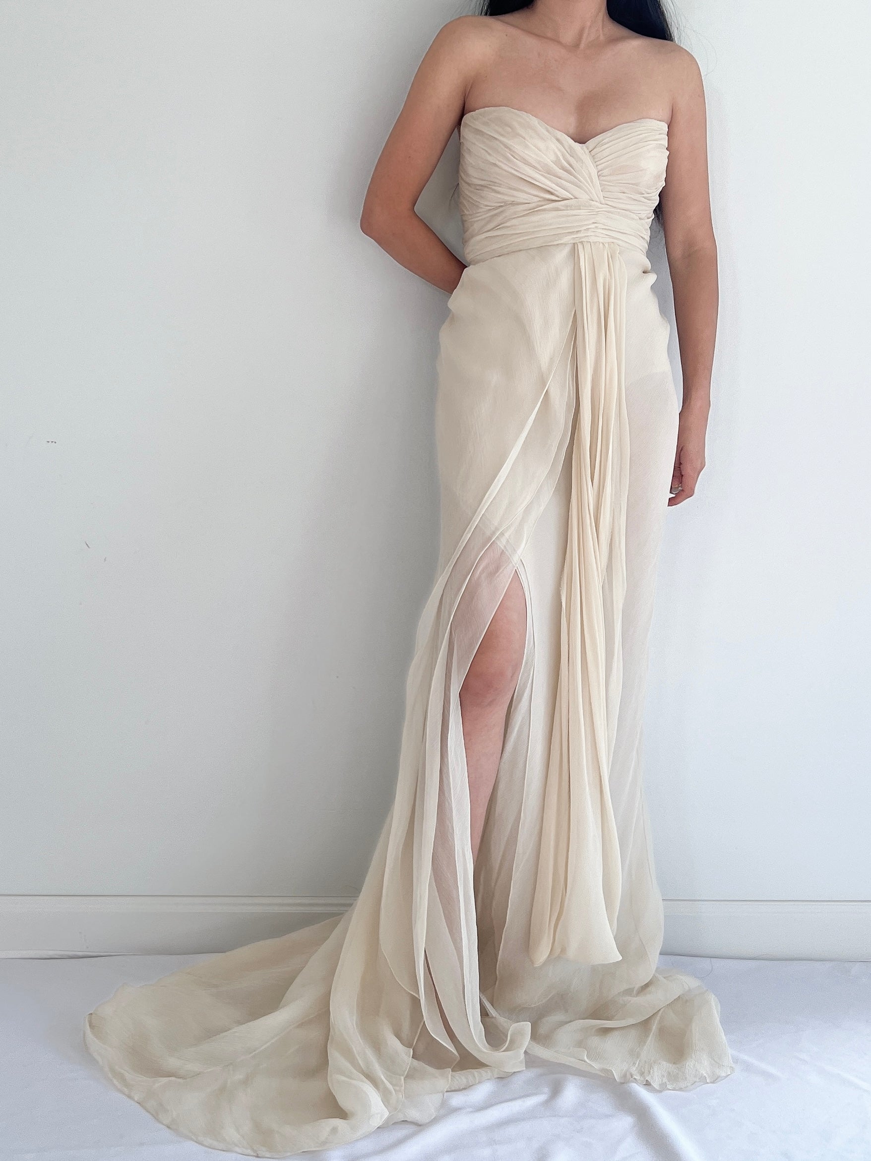 J. Mendel Silk Draped Gown - M J. Mendel Silk Draped Gown - M