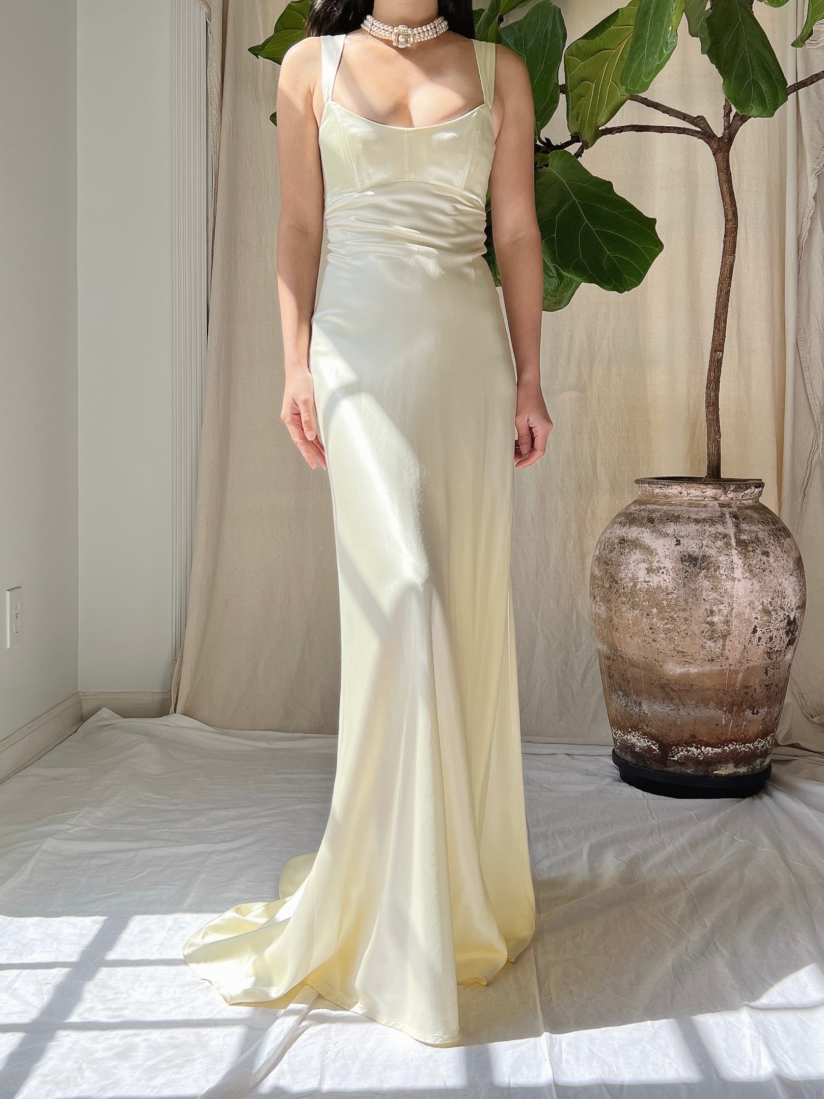 Vintage Sateen Corset Dress - XS Vintage Sateen Corset Dress - XS