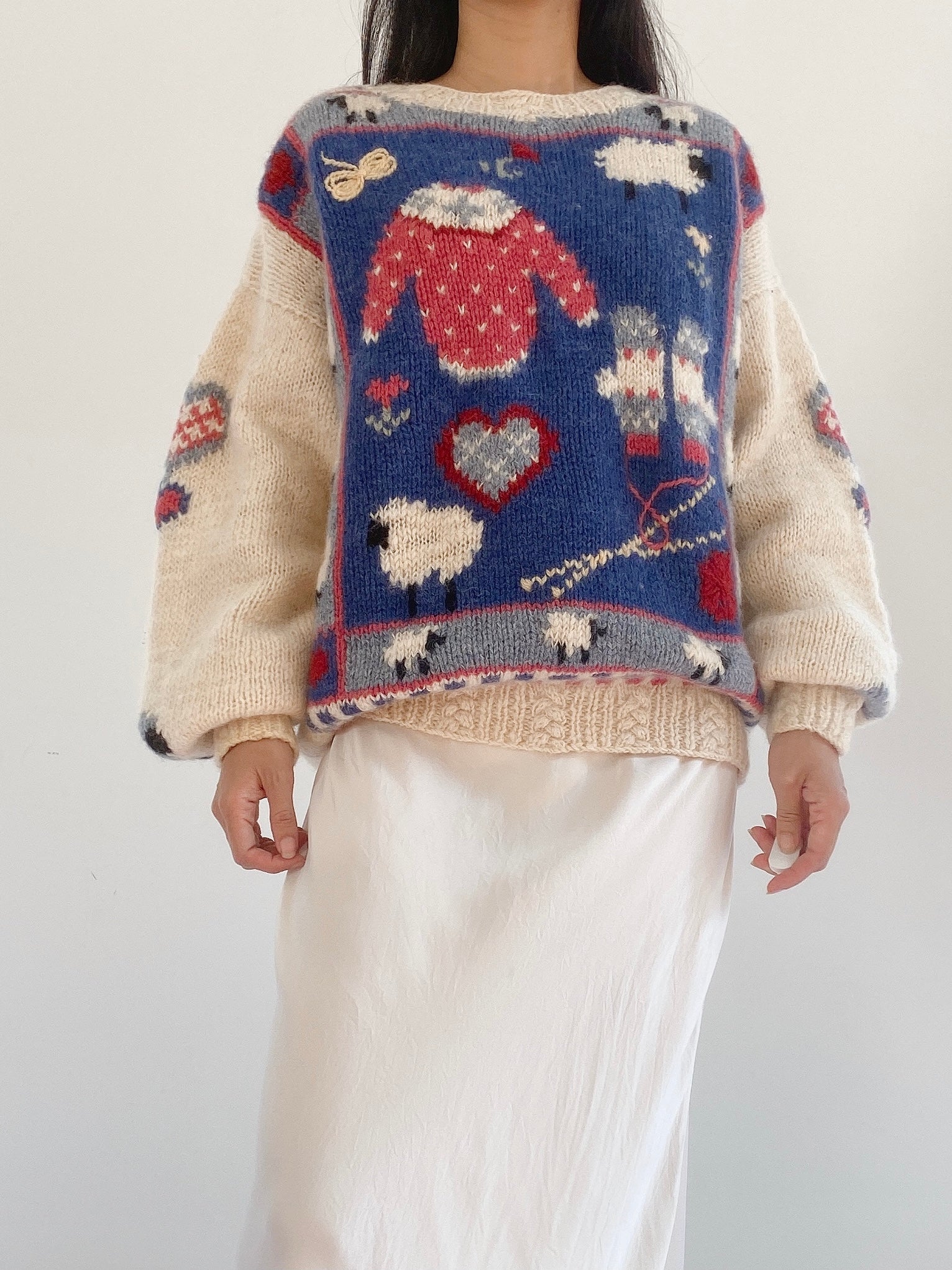 Vintage Wool Sheep and Knit Scenes - S/M