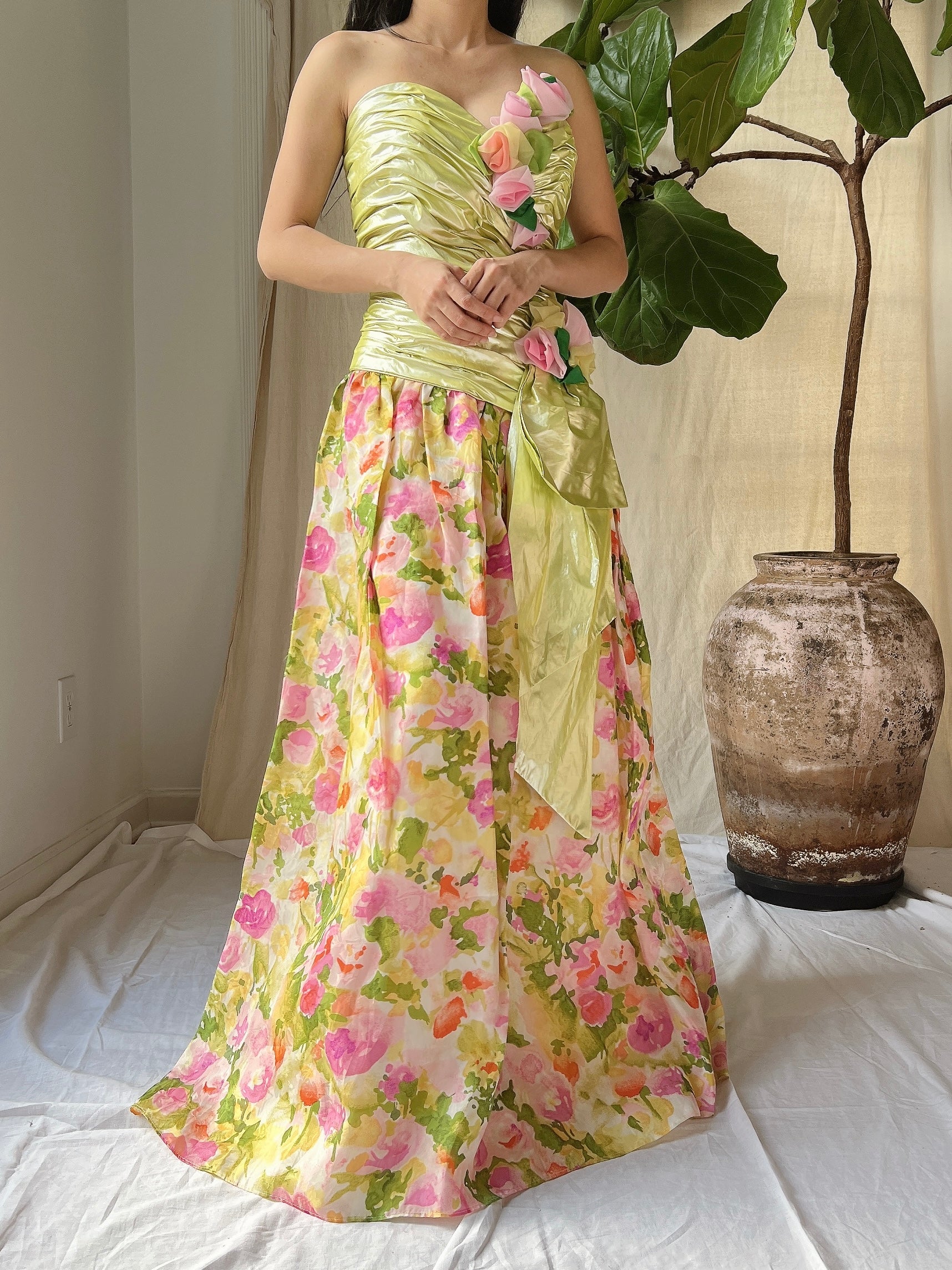 Vintage Silk Organza and Lurex Ruche Dress Vintage Silk Organza and Lurex Ruche Dress