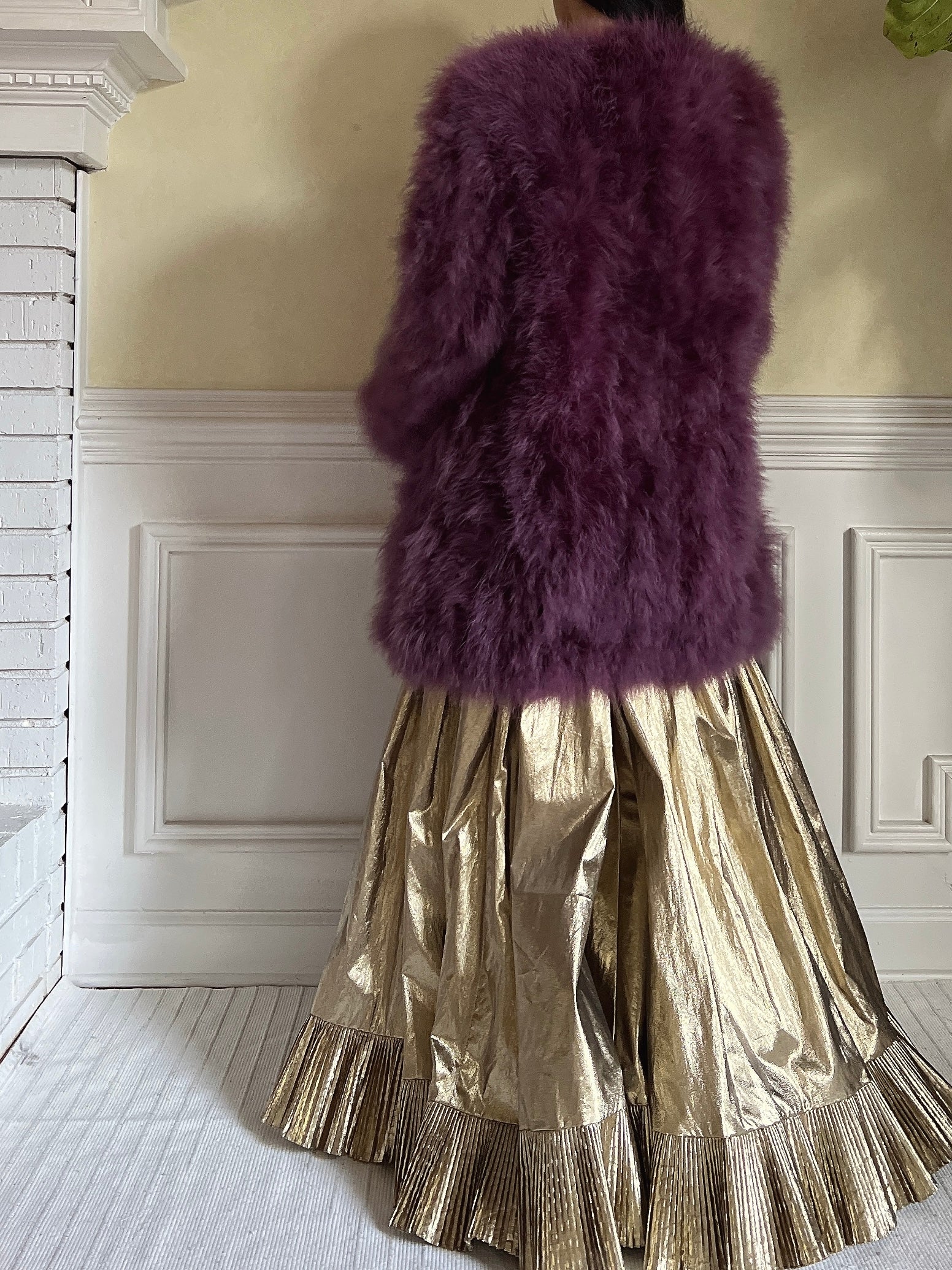 1950s Purple Feather Jacket/Coat - M