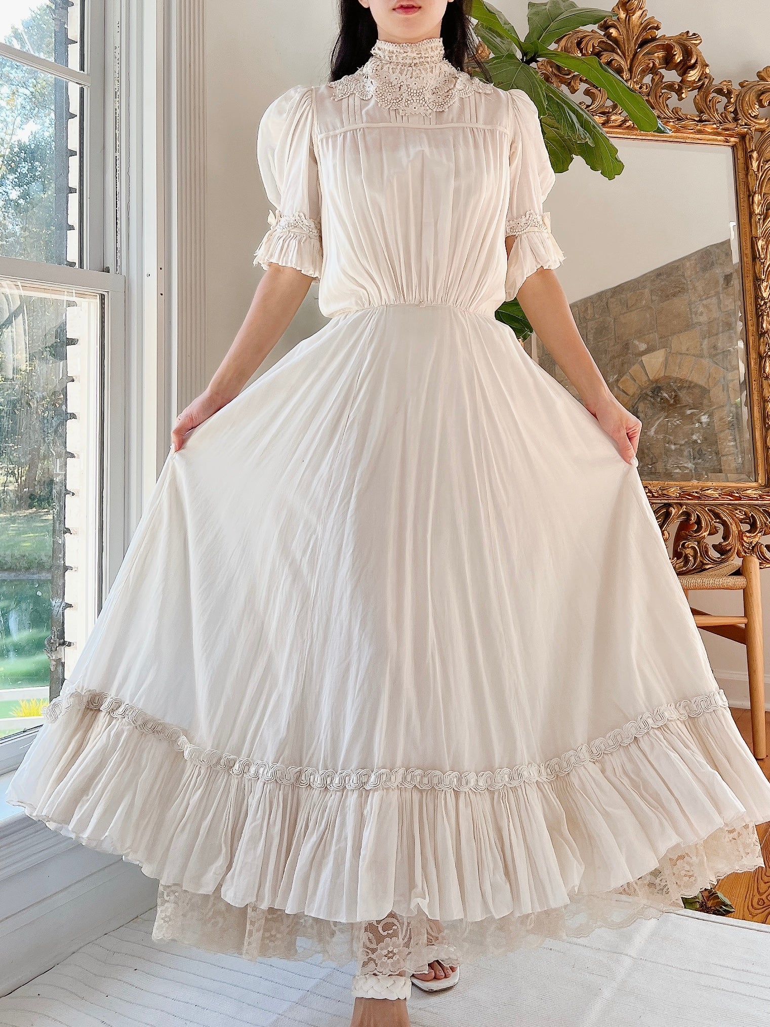 Vintage Silk/Cotton High Neck Dress - XS | G O S S A M E R Vintage Silk/Cotton High Neck Dress - XS | G O S S A M E R