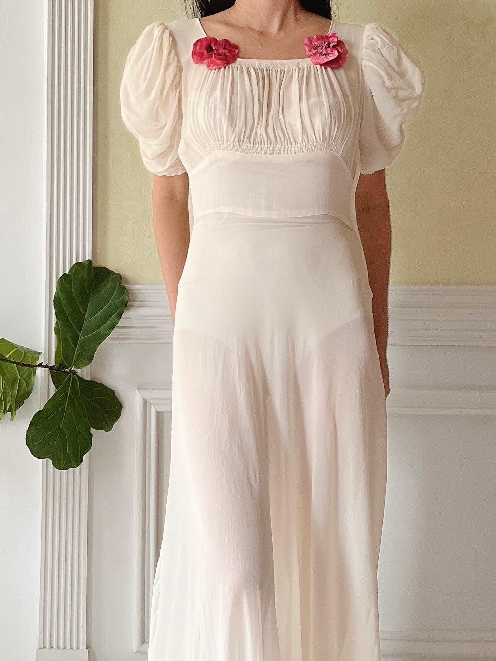 1940s Silk Chiffon Gown - XS