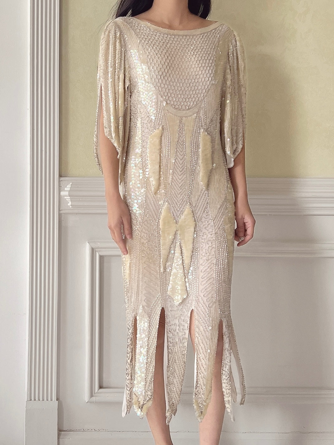 Vintage Silk Sequins Dress - XS