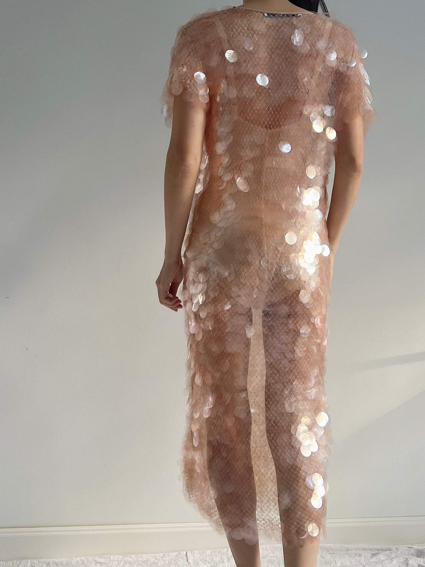 GIVENCHY Peach Paillette Dress - S-M | G O S S A M E R GIVENCHY Peach Paillette Dress - S-M | G O S S A M E R
