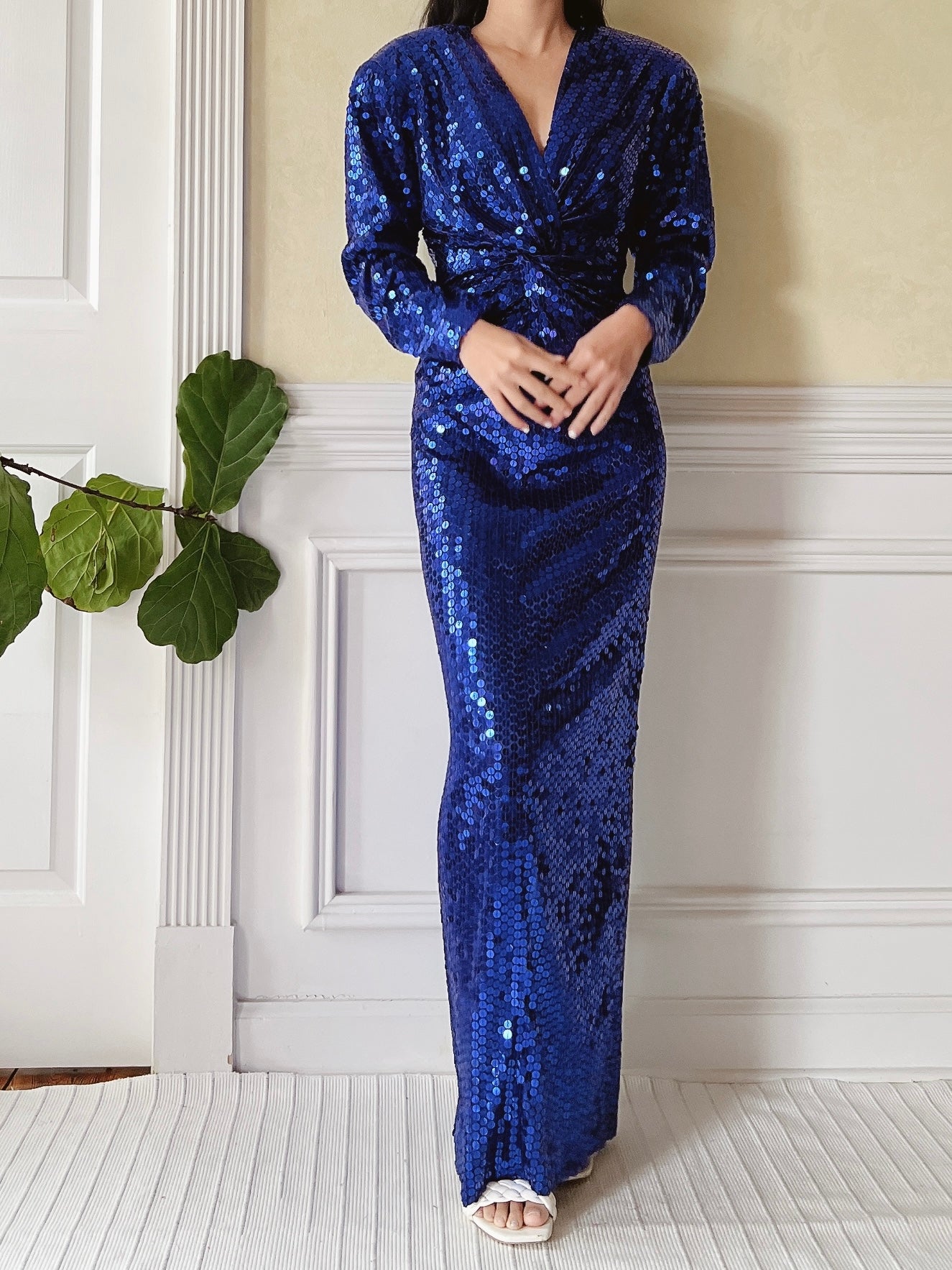 Vintage Electric Blue Sequins Gown - S/M | G O S S A M E R Vintage Electric Blue Sequins Gown - S/M | G O S S A M E R
