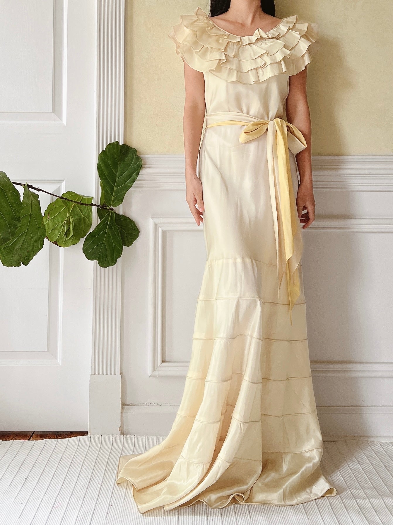 1930s Satin Ombre Gown - S