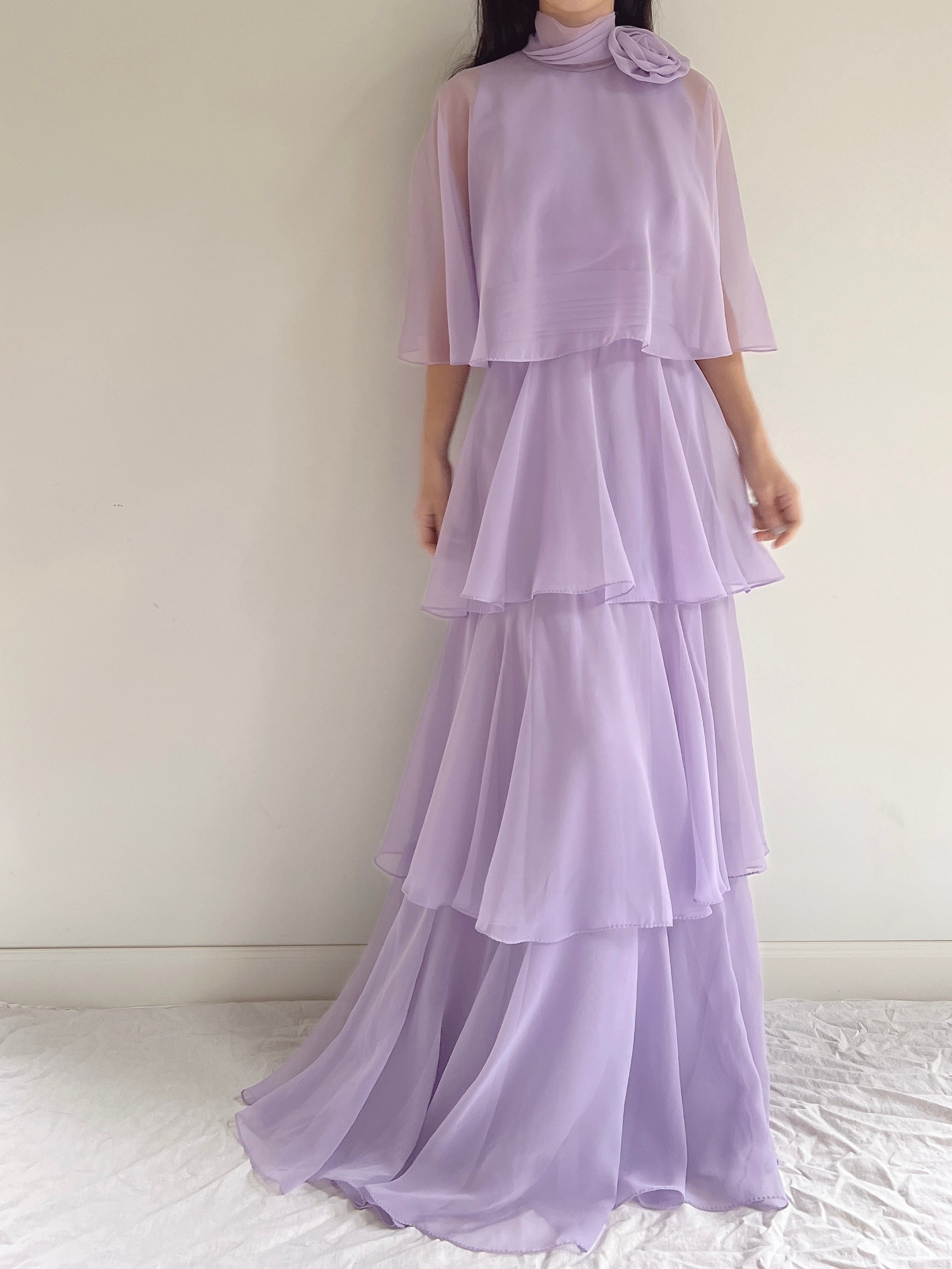 Vintage Lilac Chiffon Dress - S Vintage Lilac Chiffon Dress - S