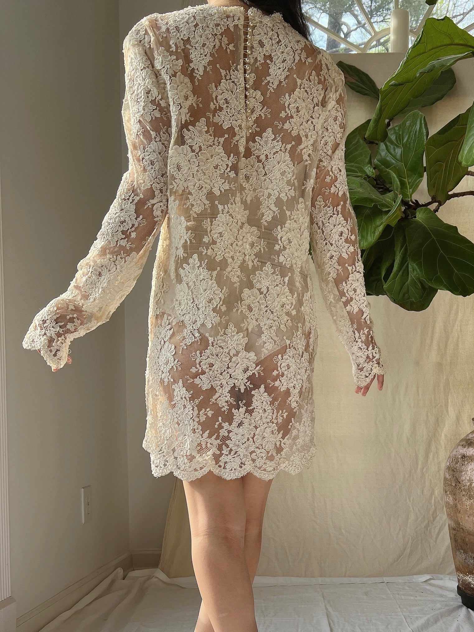 Vintage Lace Alencon Mini Dress - M | G O S S A M E R Vintage Lace Alencon Mini Dress - M | G O S S A M E R