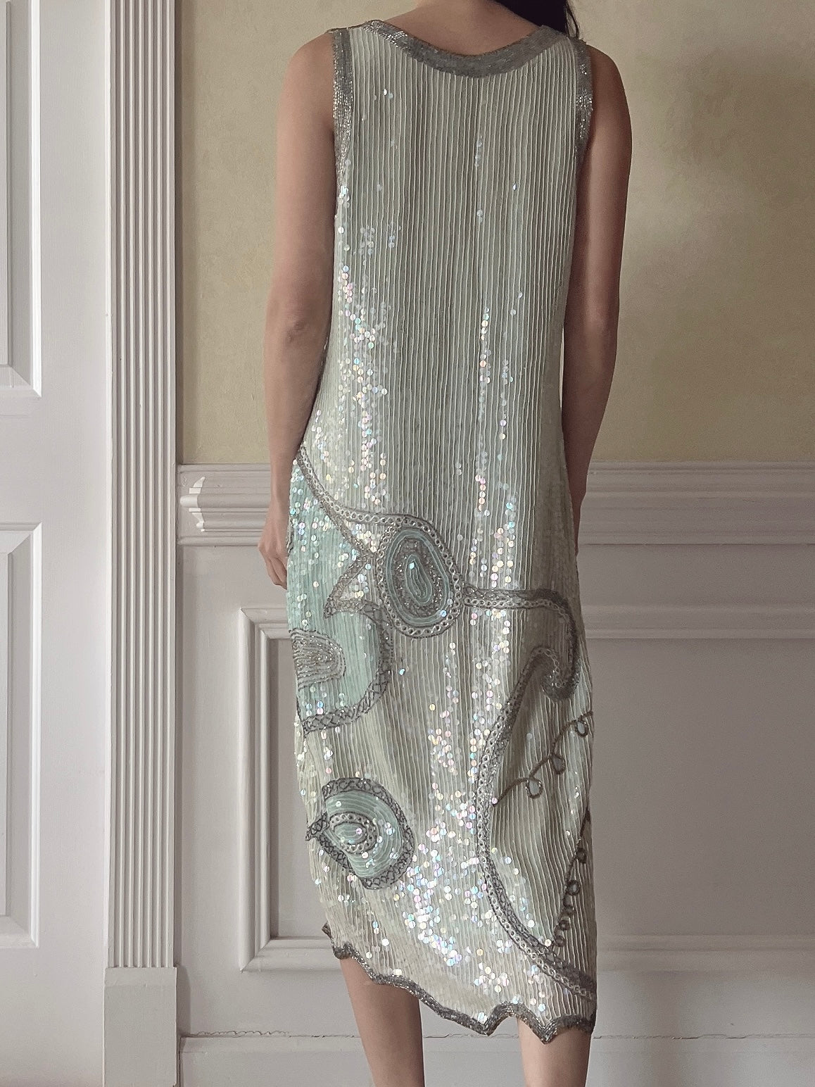 Vintage Sequins Mint Dress - S Vintage Sequins Mint Dress - S