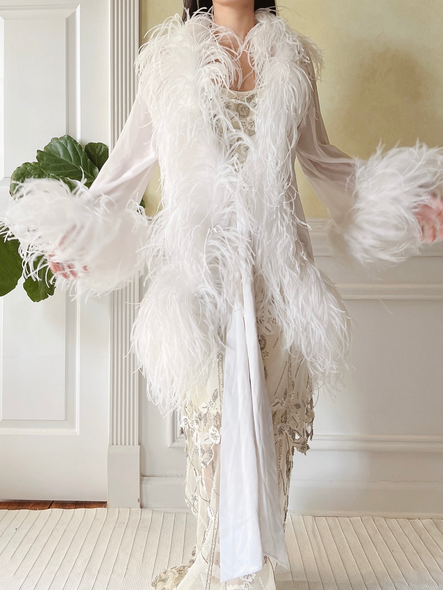 Silk Feather Dressing Robe - OSFM