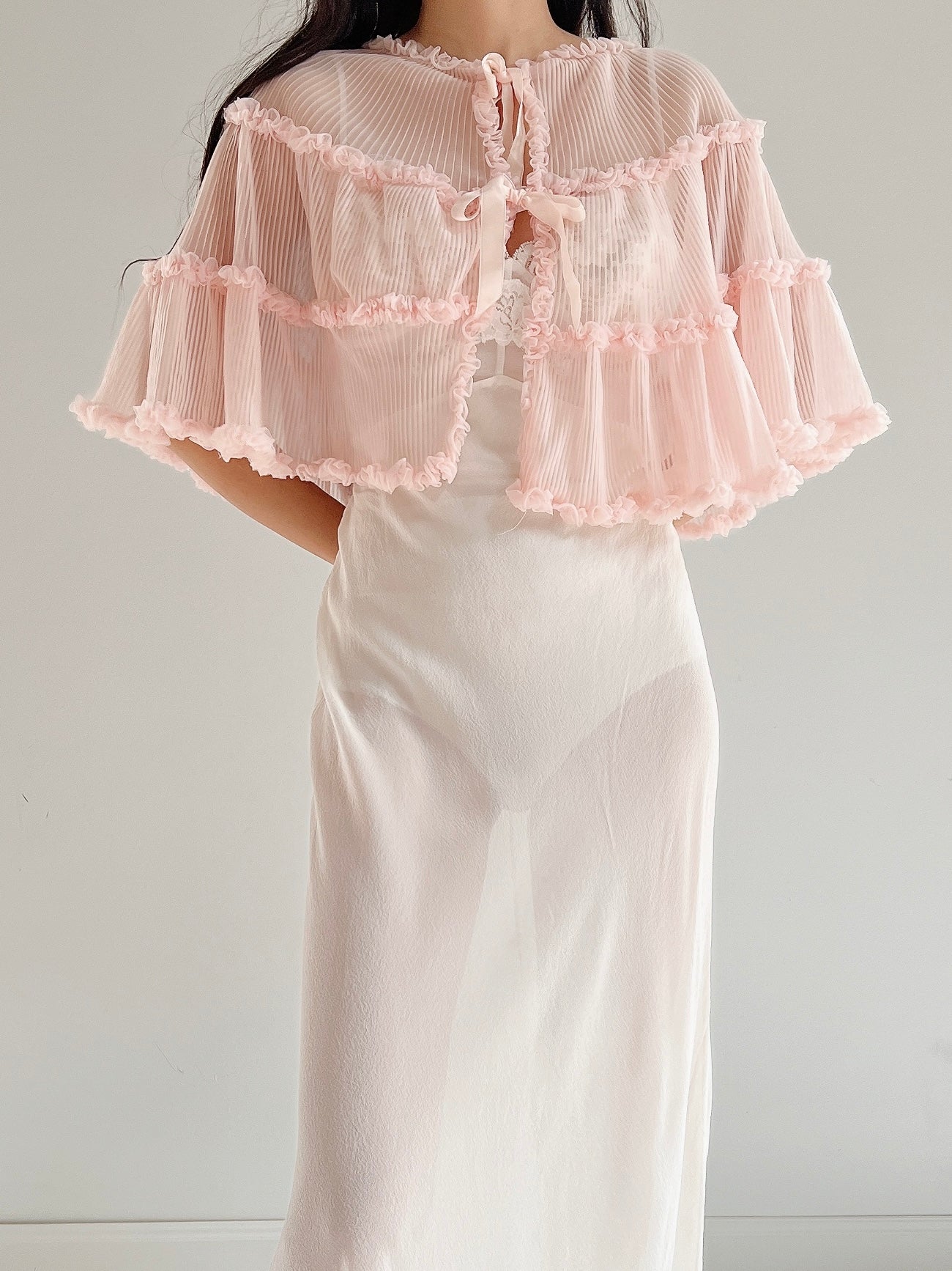 1950s Pink Nylon Capelet - One Size