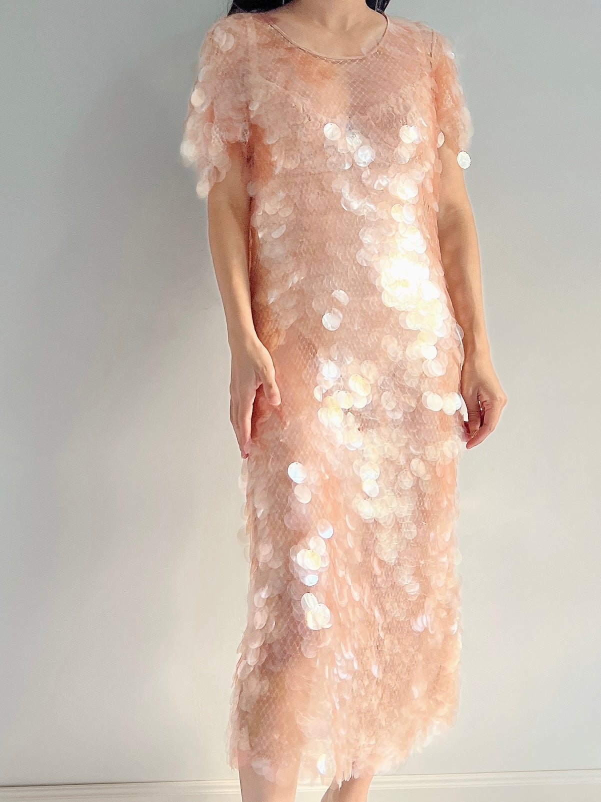givenchy sequin dress Givenchy Sequin Chain-Strap Gown, 48 / Black