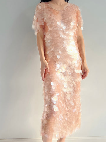 GIVENCHY Peach Paillette Dress - S-M