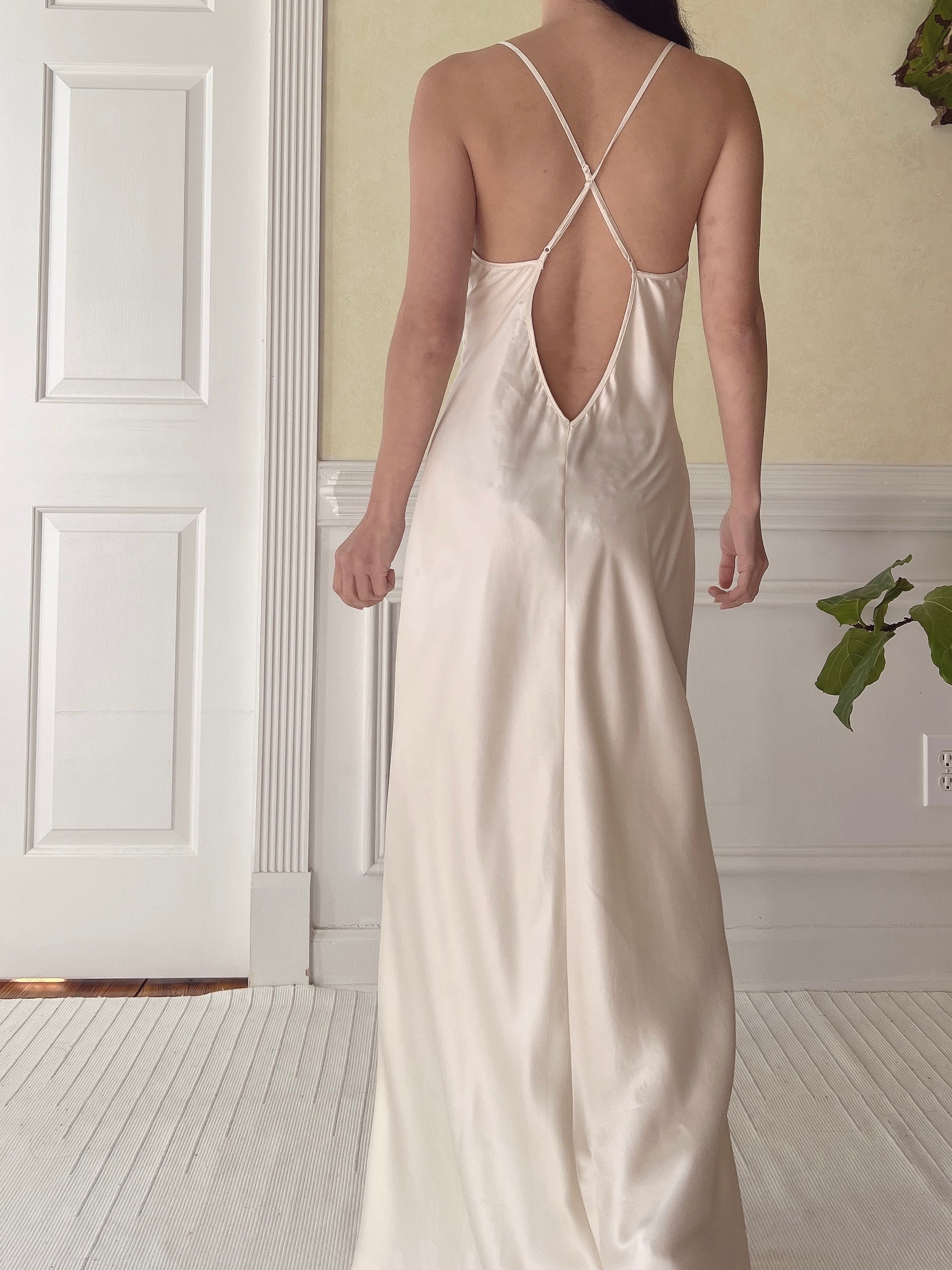 satin ivory slip dress Olivia von Halle