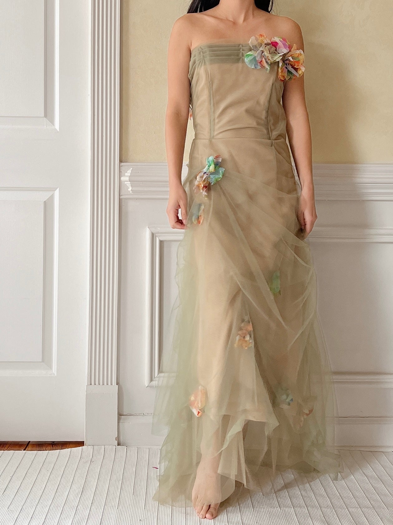 Vintage Carol Peretz Tulle Corset Dress - M