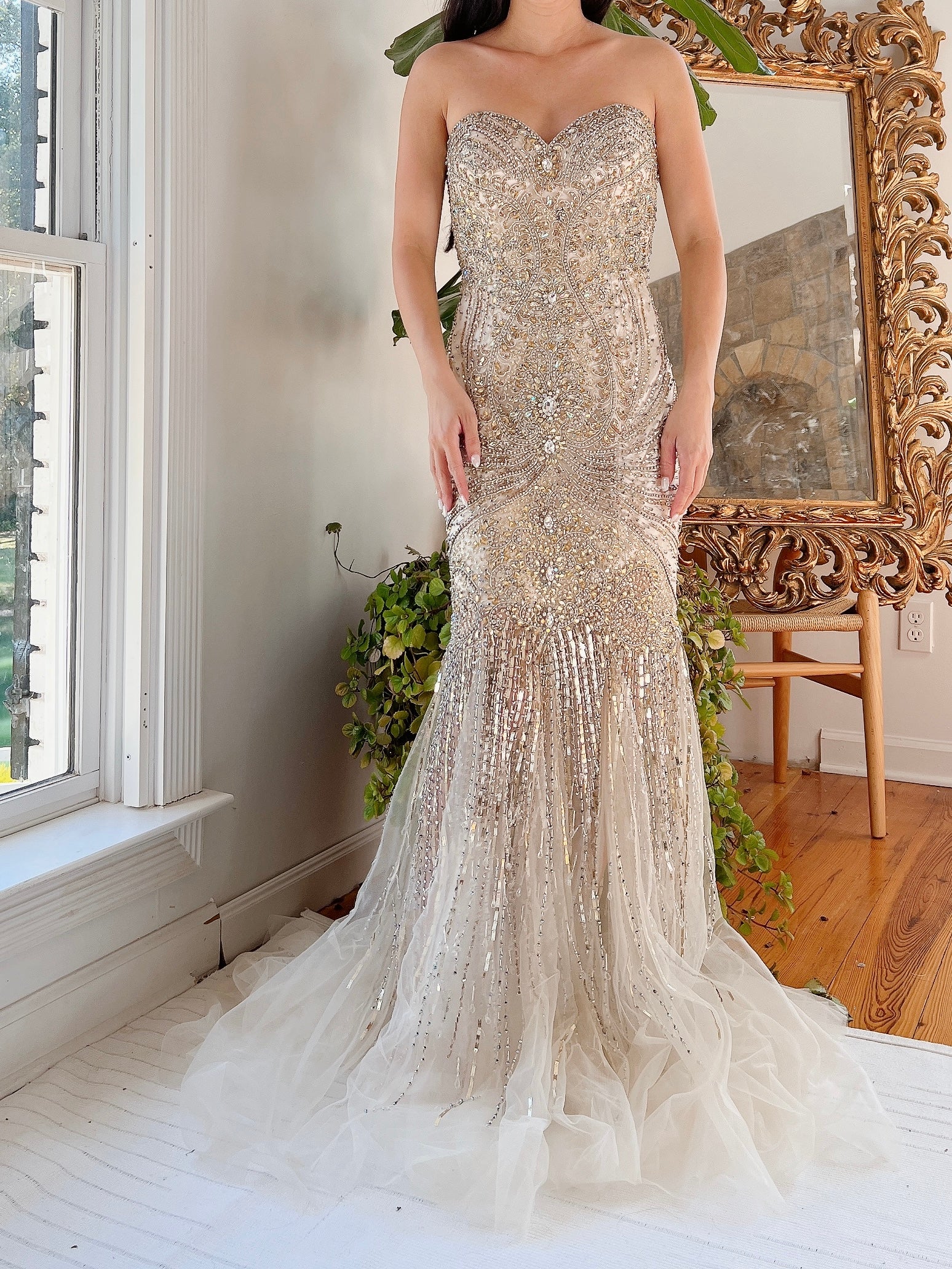 Terani Couture Beaded Tulle Dress - M | G O S S A M E R Terani Couture Beaded Tulle Dress - M | G O S S A M E R